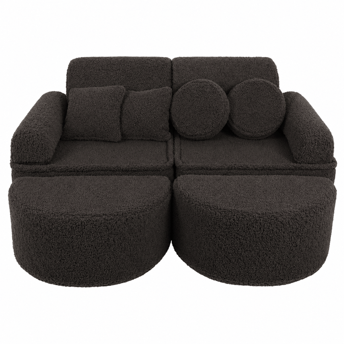kids play sofa| modular play sofa | play couch | MeowBaby Bearly play sofa for kids | play sofa couch | soft play sofa | dark brown colour