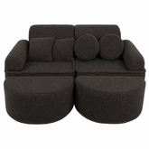 kids play sofa| modular play sofa | play couch | MeowBaby Bearly play sofa for kids | play sofa couch | soft play sofa | dark brown colour