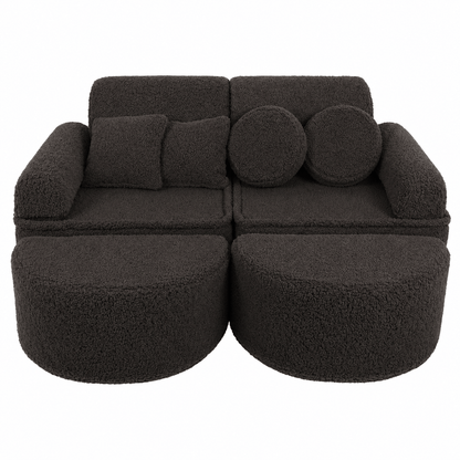 kids play sofa| modular play sofa | play couch | MeowBaby Bearly play sofa for kids | play sofa couch | soft play sofa | dark brown colour
