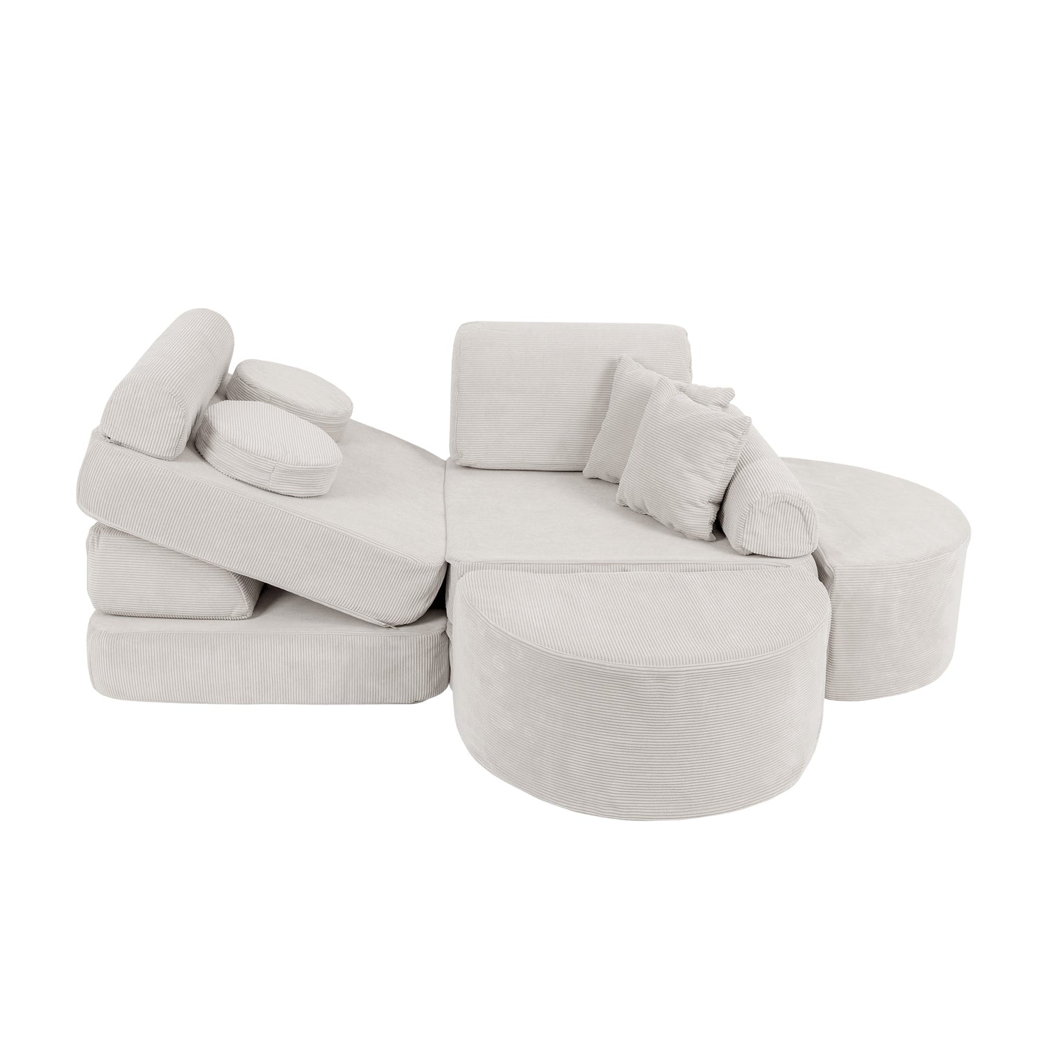 MeowBaby Slimcord Kids Play Sofa | Modular Play Sofa Bed | grey play sofa for kids | play couch |