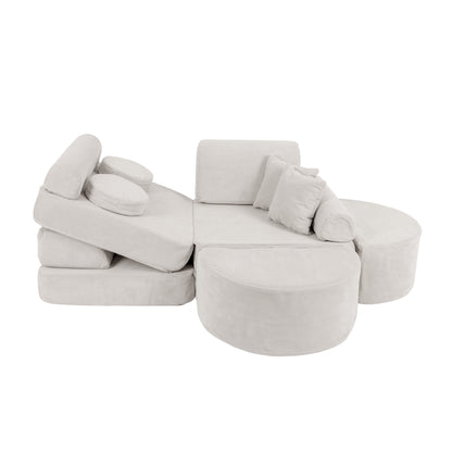 MeowBaby Slimcord Kids Play Sofa | Modular Play Sofa Bed | grey play sofa for kids | play couch |