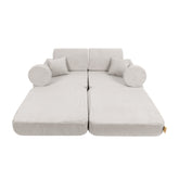 MeowBaby Slimcord Kids Play Sofa | Modular Play Sofa Bed | grey play sofa for kids | play couch |