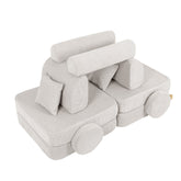 MeowBaby Slimcord Kids Play Sofa | Modular Play Sofa Bed | grey play sofa for kids | play couch |