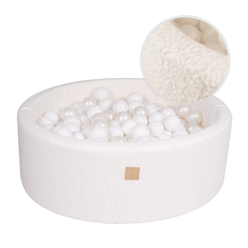 MeowBaby® White BOUCLE Ball Pit + 250 Balls | Boucle Ball Pit |