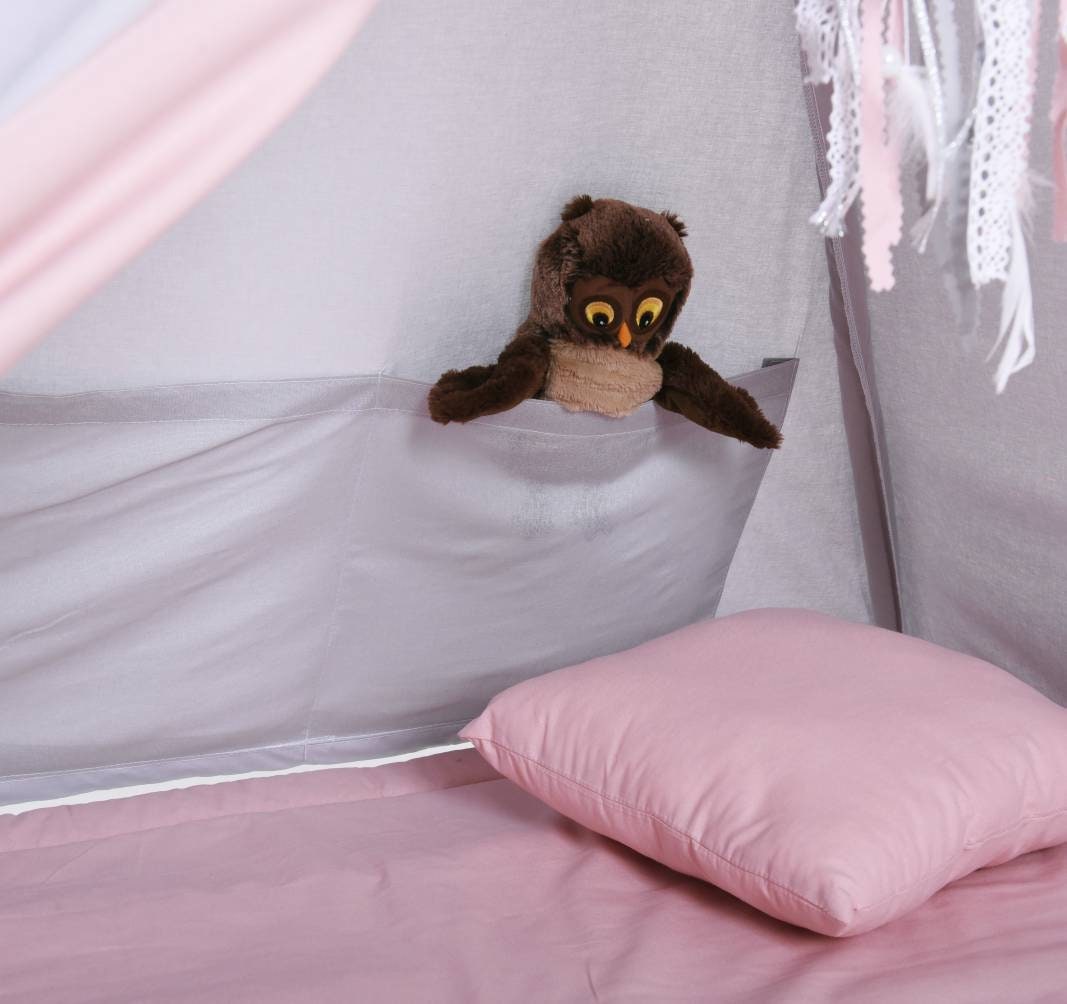 Kids Teepee  - Light Grey &amp; Pink Palace