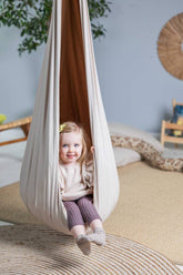 | beige cocoon swing | kids cocoon swing | hanging cocoon swings | indoor swing | kids hanging chair swing | beige cocoon swing for kids |