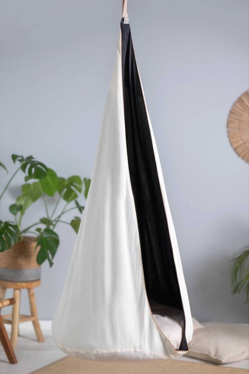 | black cocoon swing | kids cocoon swing | hanging cocoon swings | indoor swing | kids hanging chair swing | black cocoon swing for kids |