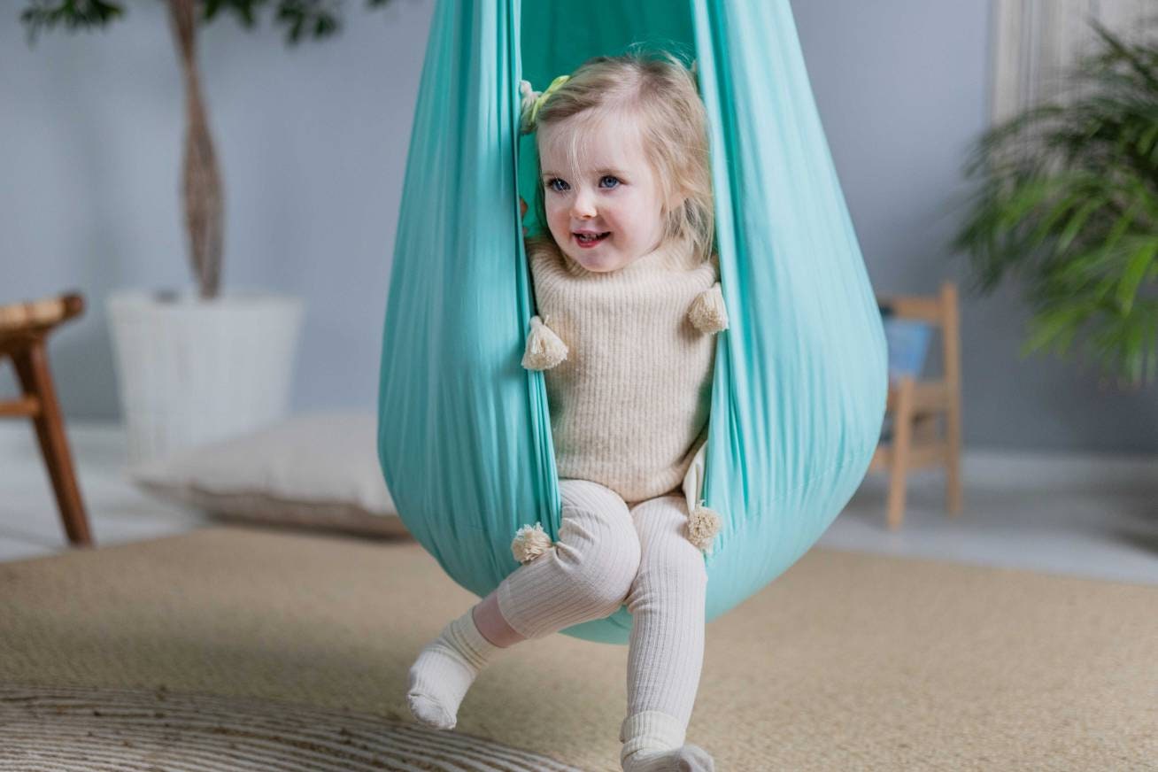 Kids Cocoon Swing - Mint Tassel