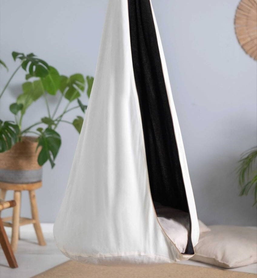 | black cocoon swing | kids cocoon swing | hanging cocoon swings | indoor swing | kids hanging chair swing | black cocoon swing for kids |