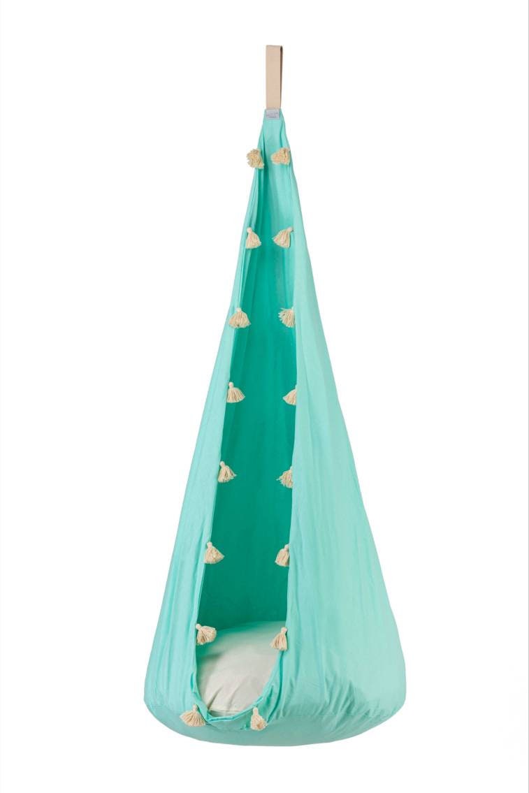 Kids Cocoon Swing - Mint Tassel