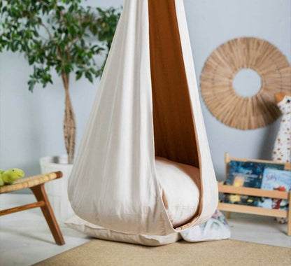 | beige cocoon swing | kids cocoon swing | hanging cocoon swings | indoor swing | kids hanging chair swing | beige cocoon swing for kids |