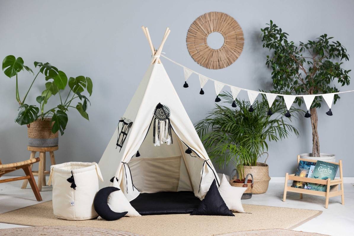 Cream Teepee Tent | Teepee Cream | Kids Teepee | Teepee Tent for Kids | Teepee Tent for Babies &amp; Toddlers | Cream Tent | Kids Teepee Tent | Teepee Tent for Boys &amp; Girls | 