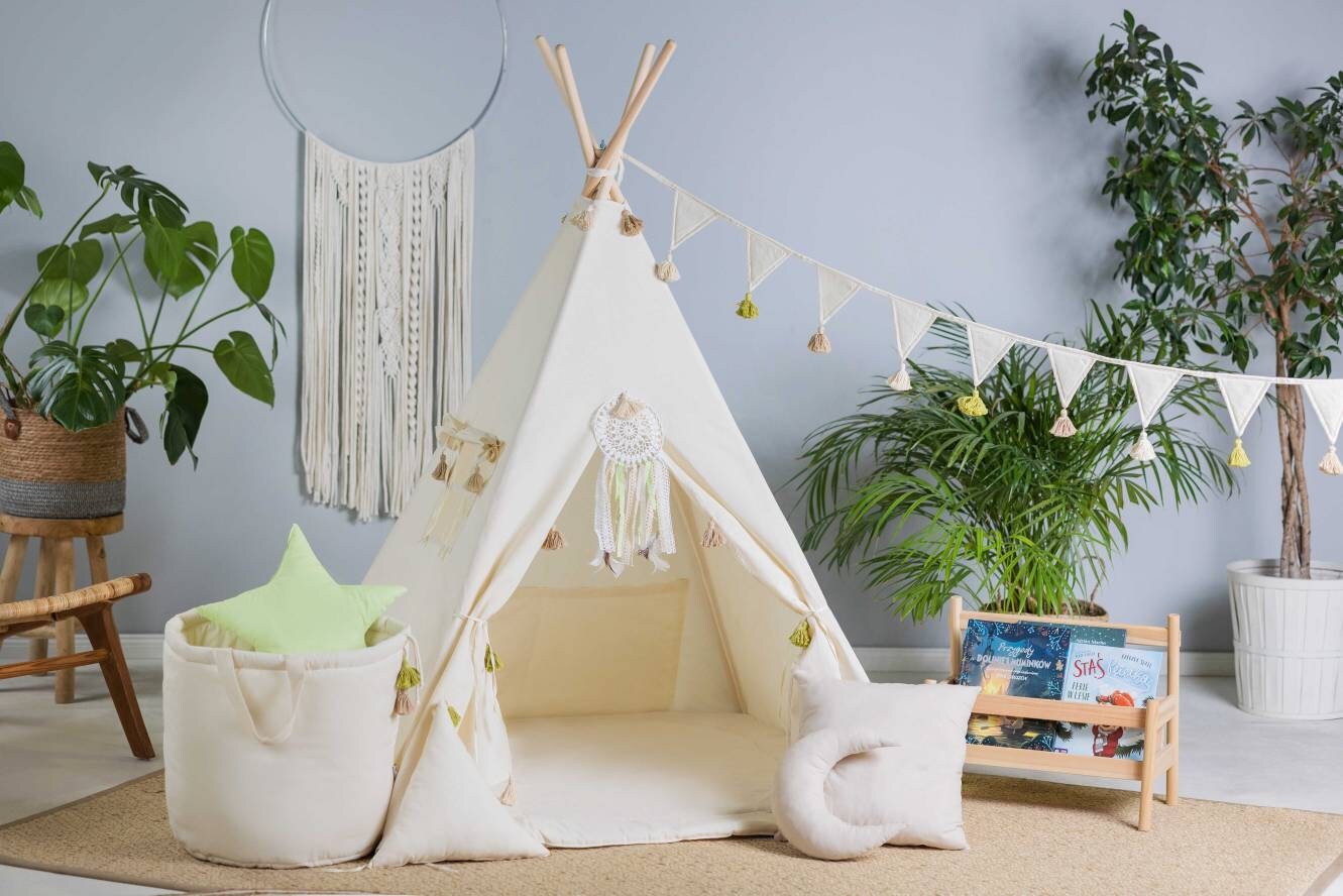 Kids Teepee - Creamy Tassel