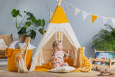 Cream & Mustard Teepee Tent | Teepee Mustard | Kids Teepee | Teepee Tent for Kids | Teepee Tent for Babies & Toddlers | Mustard Tent | Kids Teepee Tent | Teepee Tent for Boys & Girls |