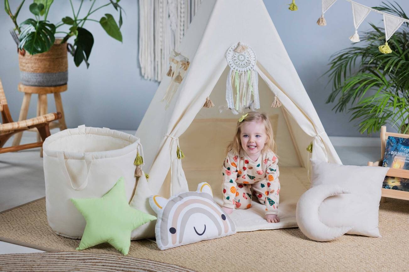 Kids Teepee - Creamy Tassel