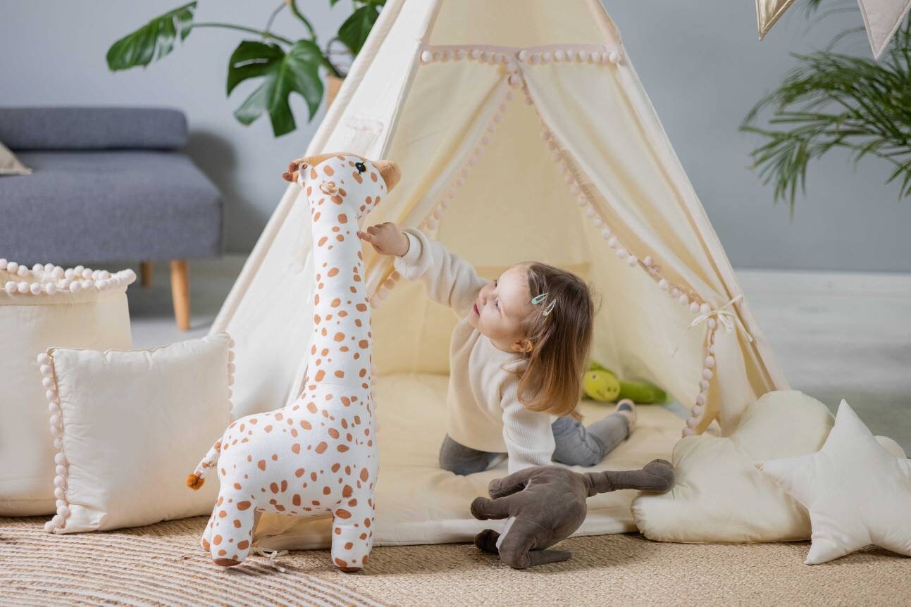 Cream Teepee Tent | Teepee Cream | Kids Teepee | Teepee Tent for Kids | Teepee Tent for Babies and Toddlers | Cream Tent | Kids Teepee Tent | Teepee Tent for Boys &amp; Girls |