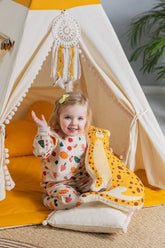 Cream & Mustard Teepee Tent | Teepee Mustard | Kids Teepee | Teepee Tent for Kids | Teepee Tent for Babies & Toddlers | Mustard Tent | Kids Teepee Tent | Teepee Tent for Boys & Girls |