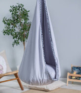 | grey cocoon swing | kids cocoon swing | hanging cocoon swings | indoor swing | kids hanging chair swing | grey cocoon swing for kids |