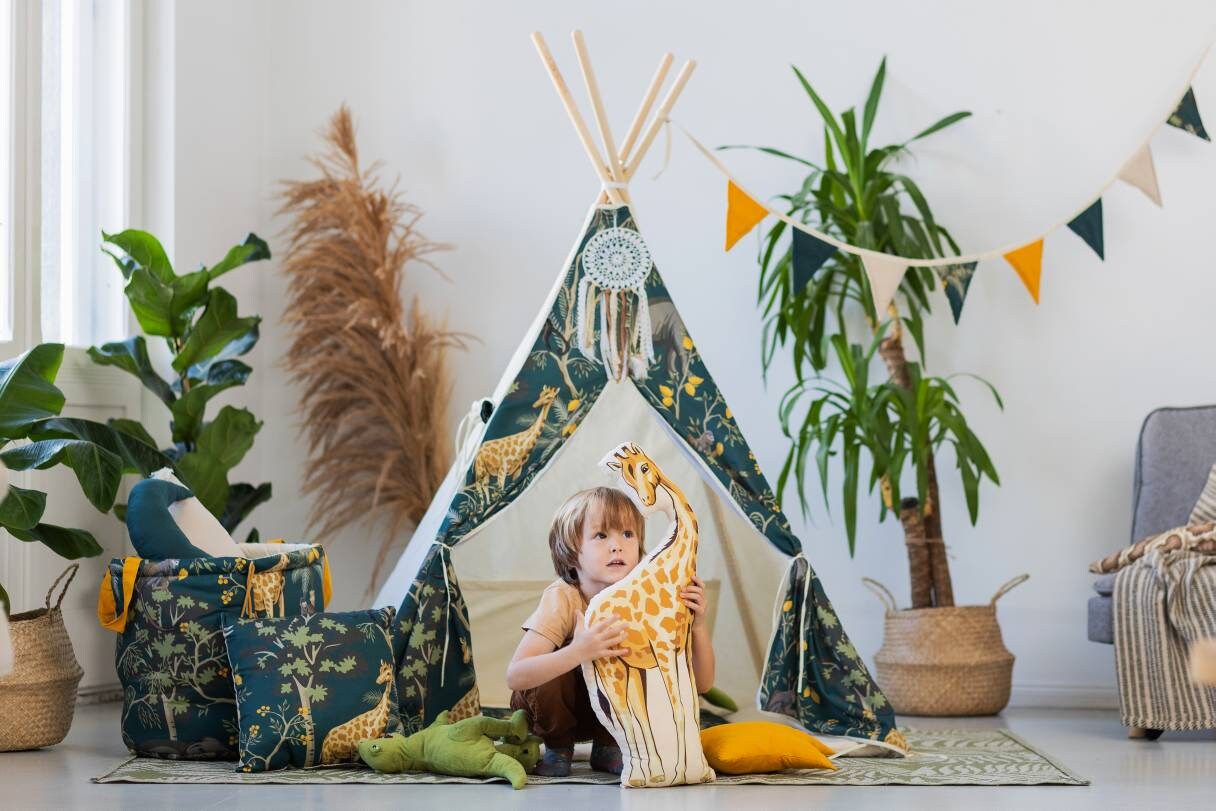 Safari Teepee Tent | Teepee SAFARI | Kids Teepee | Teepee Tent for Kids | Teepee Tent for Babies &amp; Toddlers | Safari Tent | Kids Teepee Tent | Teepee Tent for Boys &amp; Girls | 