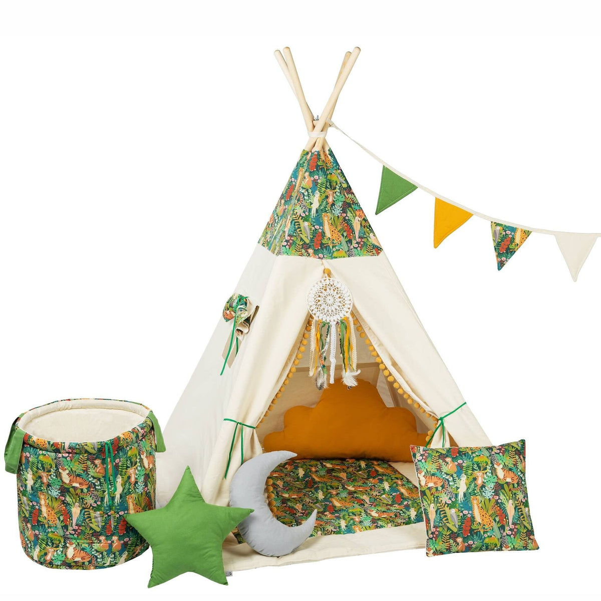 Jungle Teepee Tent | Kids Teepee | Teepee Tent for Kids | Kids Teepee Tent |  Teepee Jungle | Baby Teepee | Teepees for Girls | Teepees for Boys | Jungle Tent | Teepees for Kids |