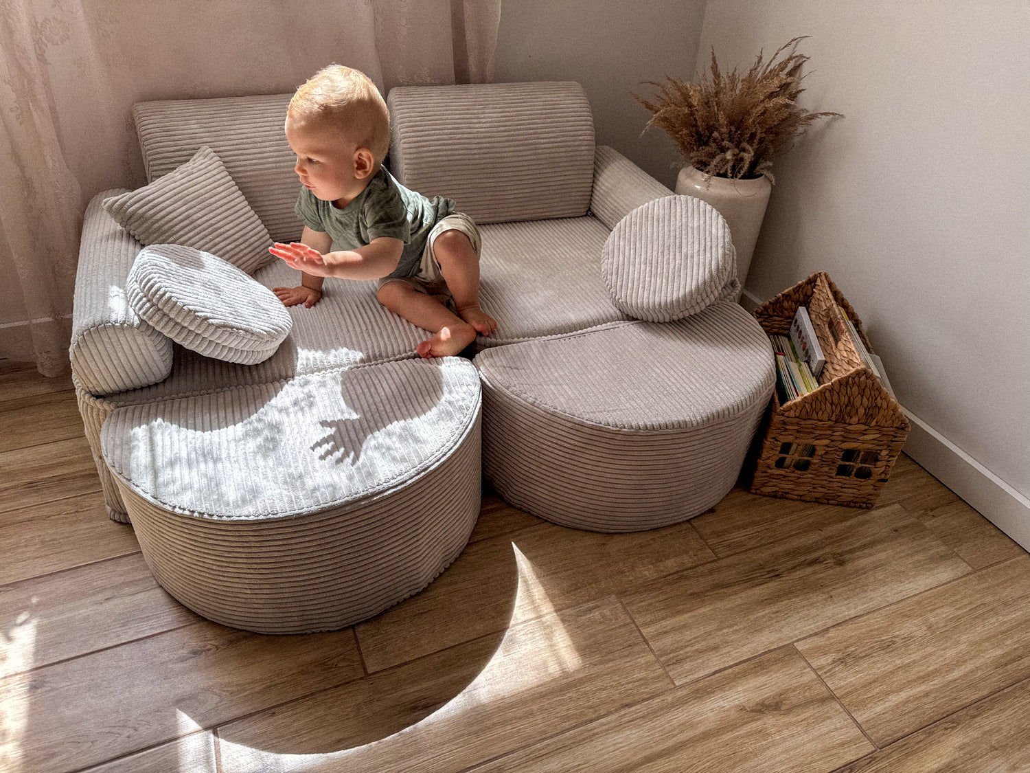MeowBaby® Aesthetic Kids Play Sofa MAX | Modular Kids Play Couch | Corduroy