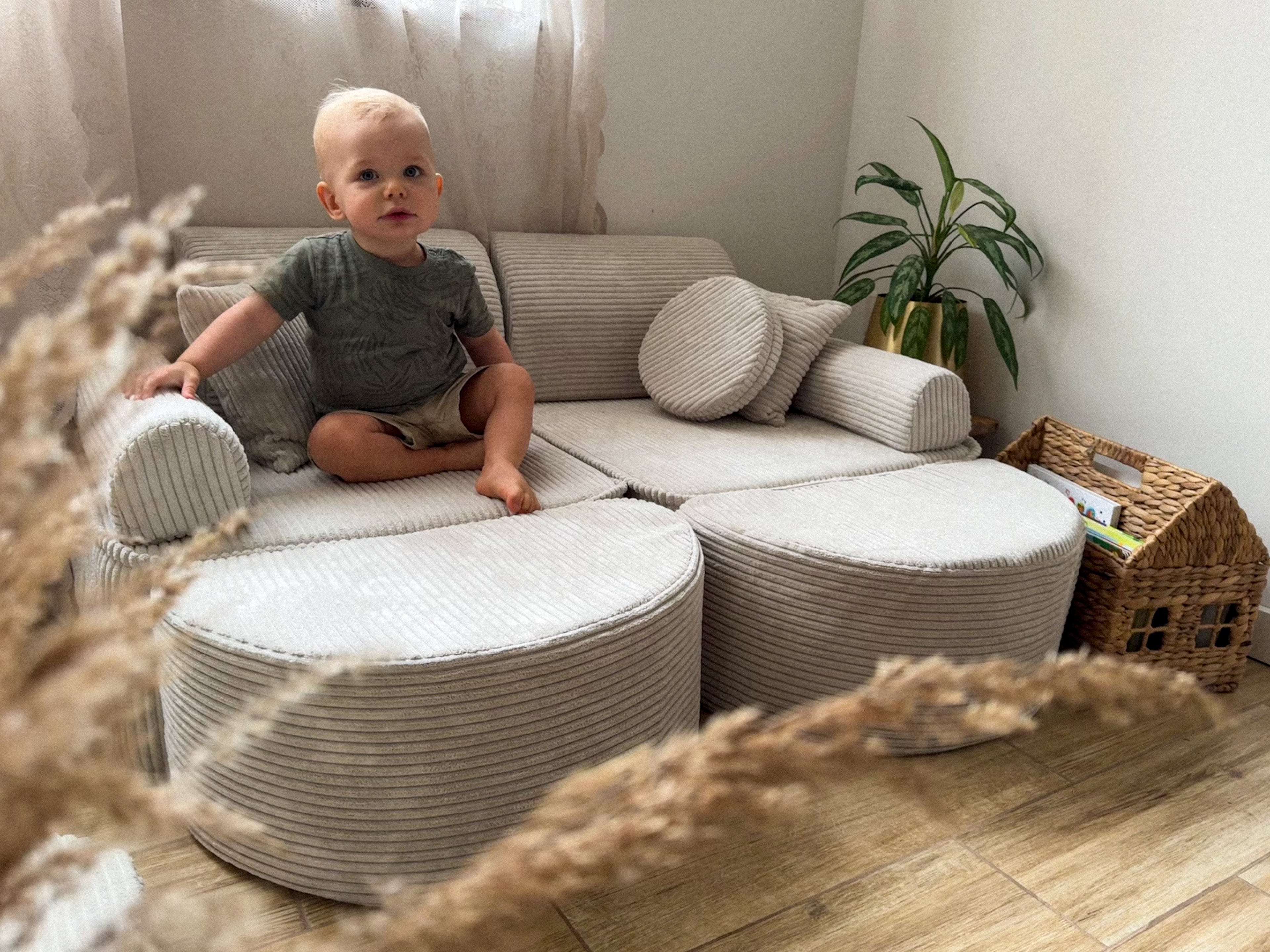 MeowBaby® Aesthetic Kids Play Sofa MAX | Modular Kids Play Couch | Corduroy