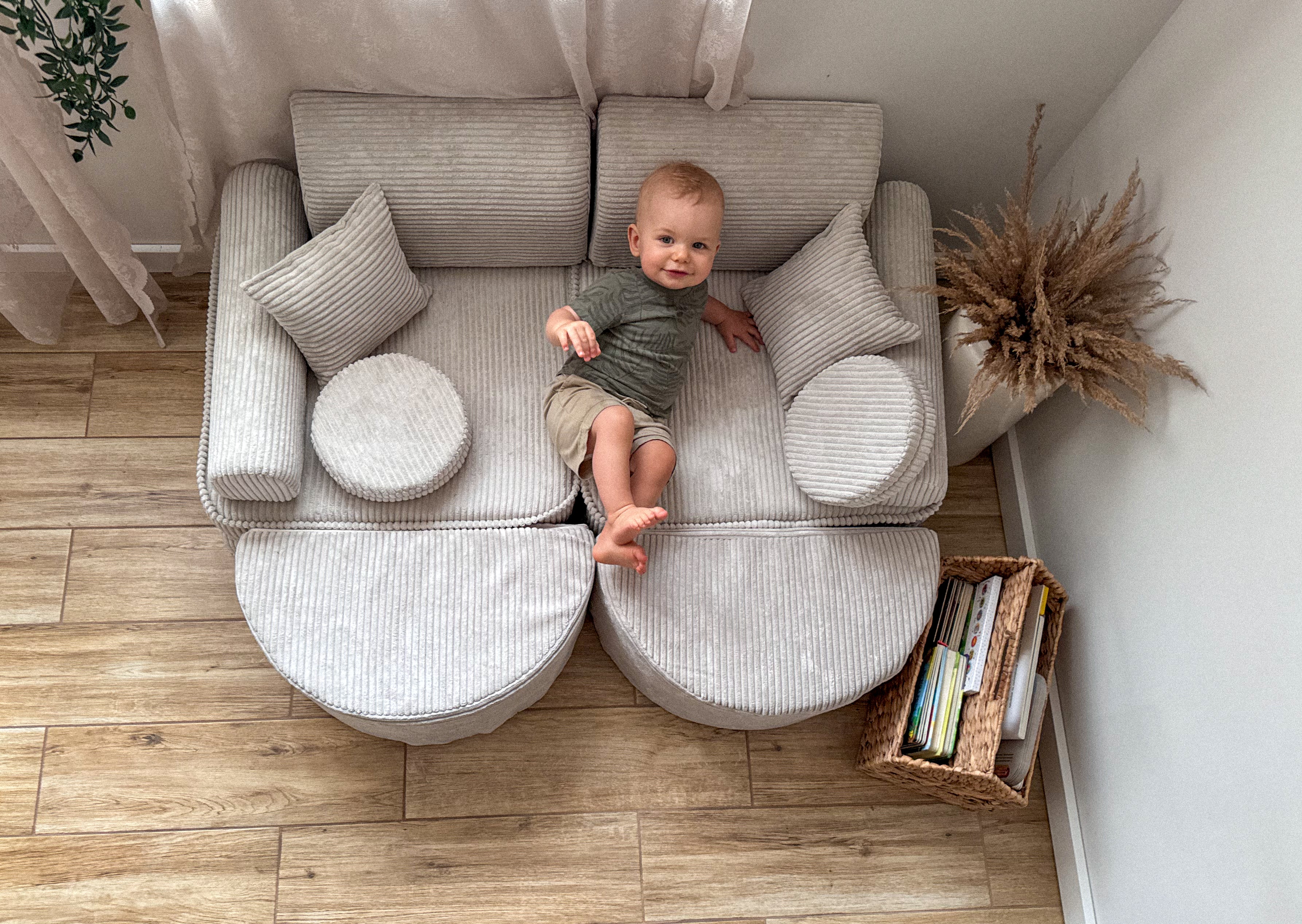 MeowBaby® Aesthetic Kids Play Sofa MAX | Modular Kids Play Couch | Corduroy