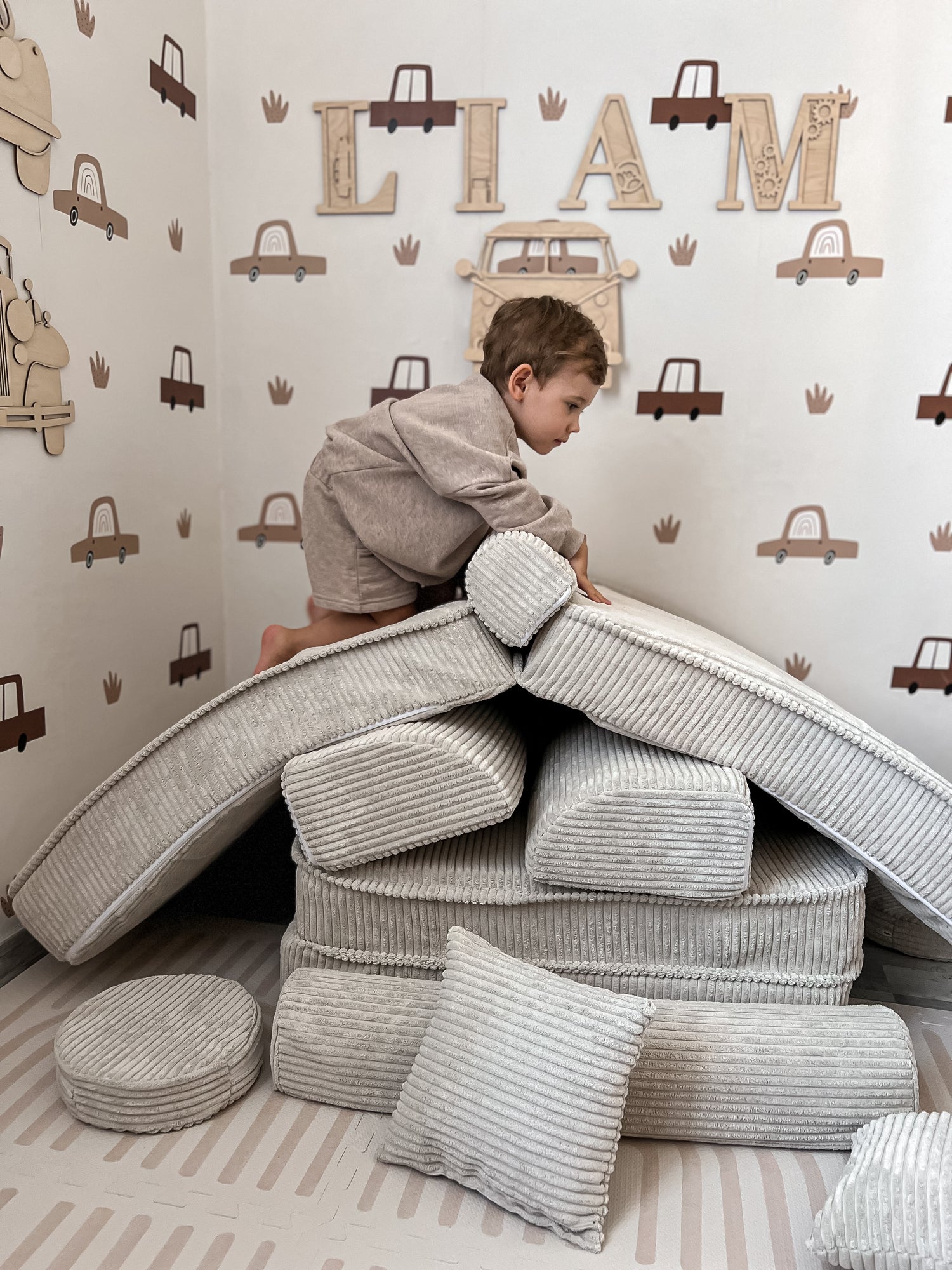MeowBaby® Kids Play Sofa PREMIUM | Modular Play Couch | Corduroy