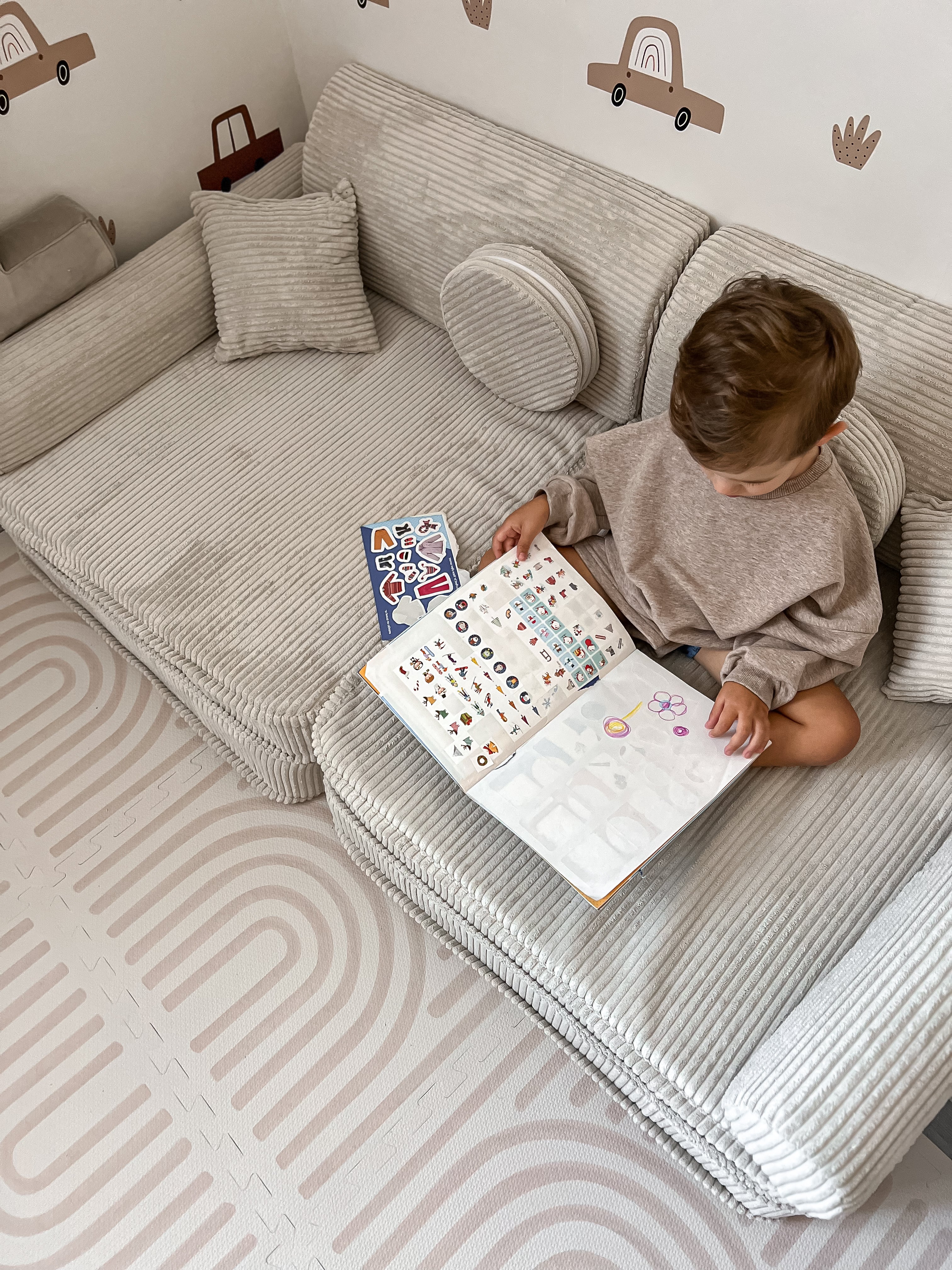 MeowBaby® Kids Play Sofa PREMIUM | Modular Play Couch | Corduroy
