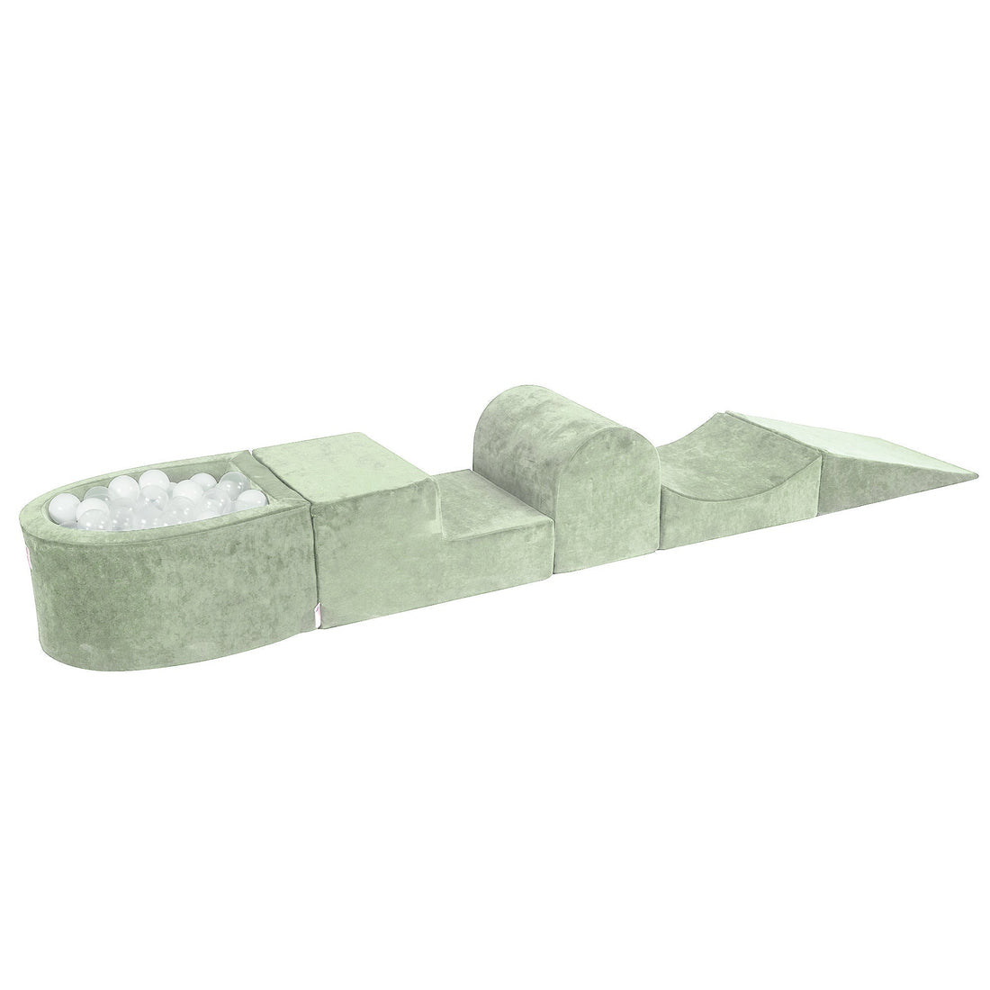 MeowBaby® Velvet Kids Foam Climbing Blocks Sage Green | Baby Soft Play Set