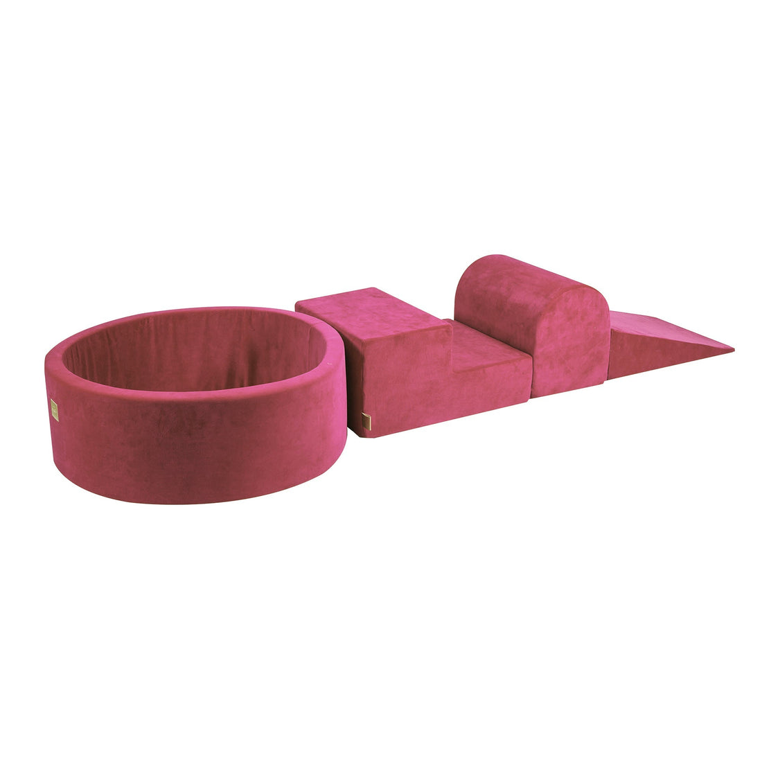 MeowBaby Velvet Kids Foam Climbing Blocks Raspberry Red | Baby Soft Play Set