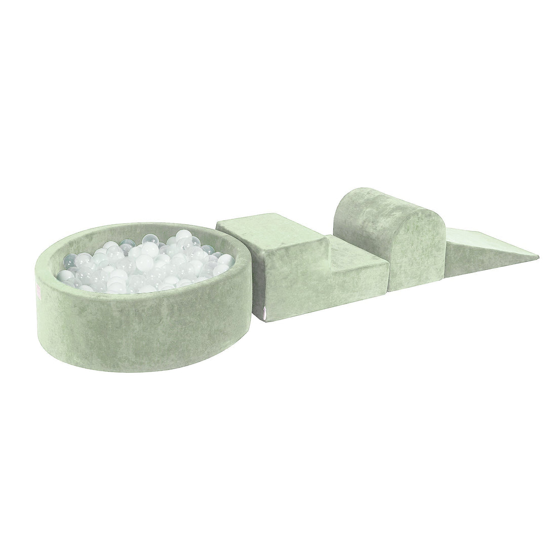 MeowBaby Velvet Kids Foam Climbing Blocks Sage Green | Baby Soft Play Set