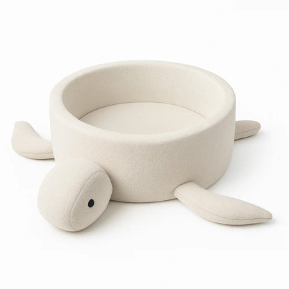 Meowbaby Turtle Ball Pit for Children – Balls to Choose | Cheesecake Cream Beige | Boucle