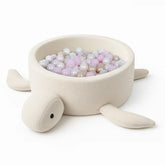 Meowbaby Turtle Ball Pit for Children – Balls to Choose | Cheesecake Cream Beige | Boucle