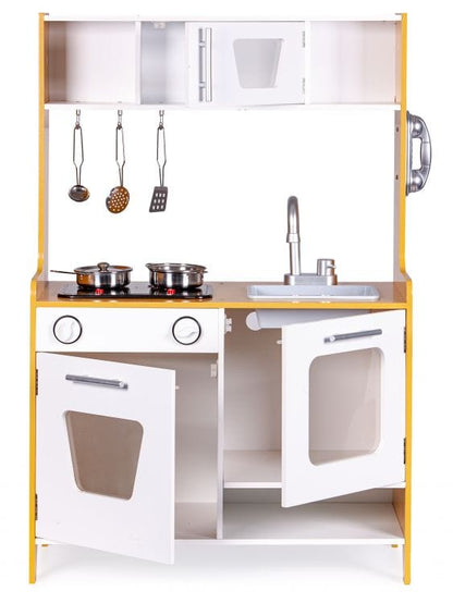 Meowbaby Wooden Play Kitchen for Children with Multimedia Burners