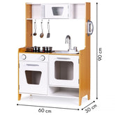 Meowbaby Wooden Play Kitchen for Children with Multimedia Burners