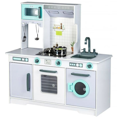 Meowbaby Large Wooden Play Kitchen for Children with Accessories