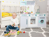 Meowbaby Large Wooden Play Kitchen for Children with Accessories