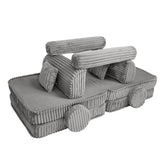 MeowBaby Kids Play Sofa - Modular Play Sofa Couch - grey | churros play sofa for kids 