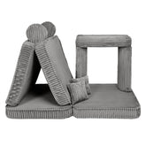 MeowBaby Kids Play Sofa - Modular Play Sofa Couch - grey | churros play sofa for kids 