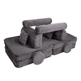 MeowBaby Kids Play Sofa - Modular Play Sofa Couch - dark grey | churros play sofa for kids 