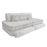 MeowBaby Kids Play Sofa - Modular Play Sofa Couch - white | churros play sofa for kids 