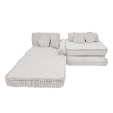 MeowBaby Kids Play Sofa - Modular Play Sofa Couch - white | churros play sofa for kids 