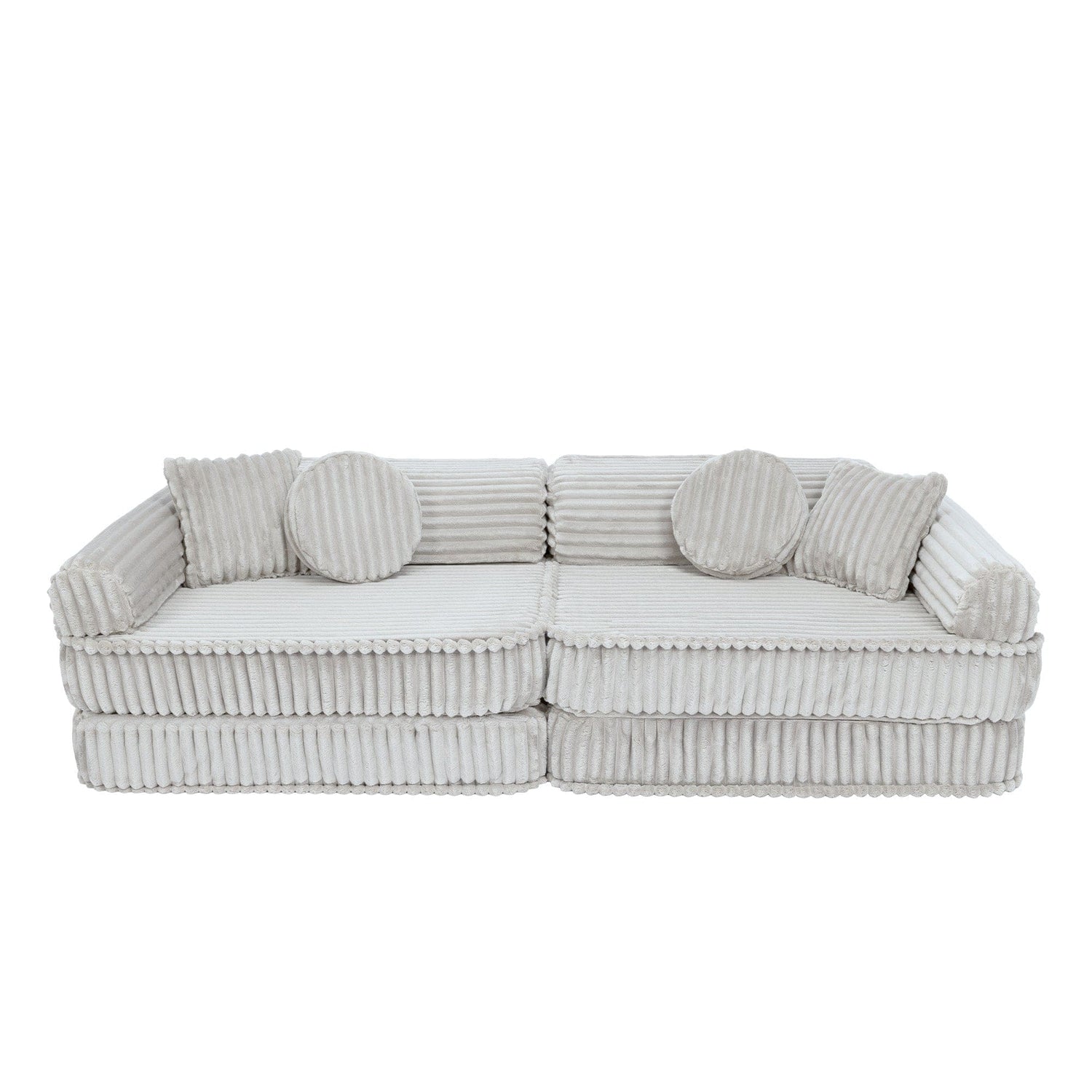 MeowBaby Kids Play Sofa - Modular Play Sofa Couch - white | churros play sofa for kids 