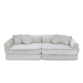 MeowBaby Kids Play Sofa - Modular Play Sofa Couch - white | churros play sofa for kids 
