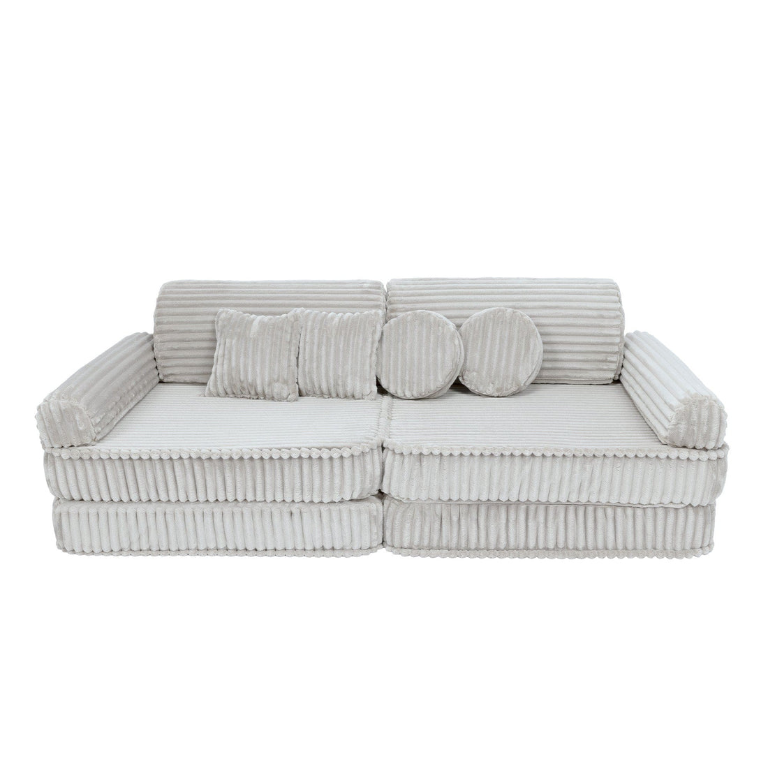 MeowBaby Kids Play Sofa | Modular Play Sofa Couch white | churros play sofa for kids | Play Sofa |