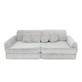 MeowBaby Kids Play Sofa | Modular Play Sofa Couch white | churros play sofa for kids | Play Sofa |