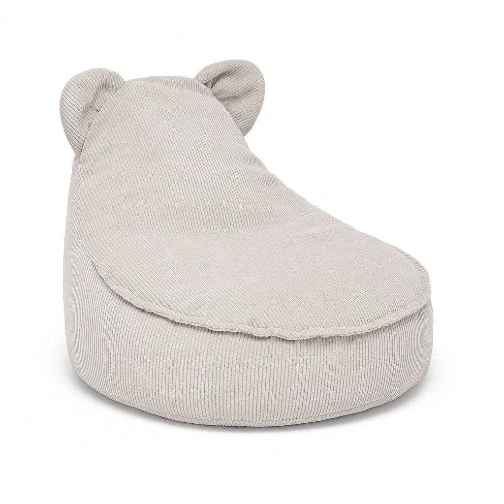 Meowbaby Sako Bag Teddy | Bean Bag for Kids | Slimcord bean bag teddy | kids pouffe | pouffe for kids | grey bean bag and pouffe for kids |