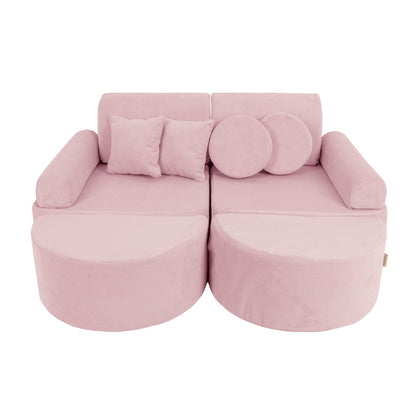 Kids Play Sofa | MeowBaby Slimcord Kids Play Sofa | Modular Play Sofa Bed | pink play sofa for kids | play couch |