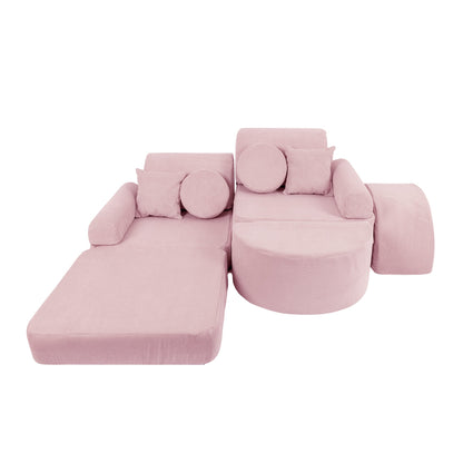 MeowBaby Slimcord Kids Play Sofa | Modular Play Sofa Bed | pink play sofa for kids | play couch |